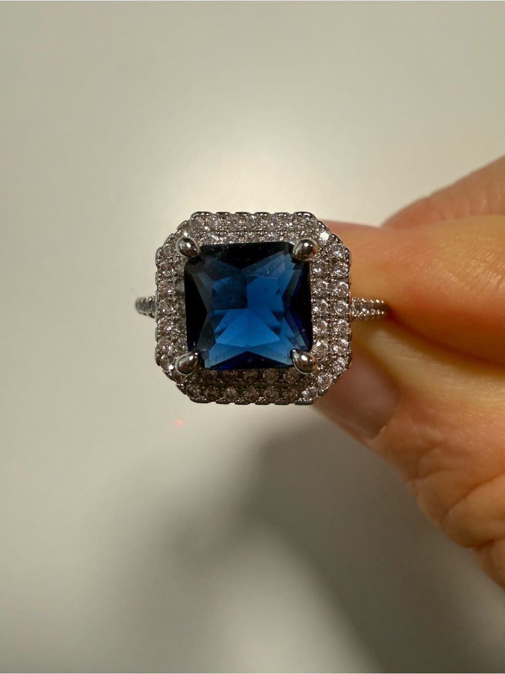 Dark Blue Sapphire and Silver Fashion Ring - Size 7 - NWOT.